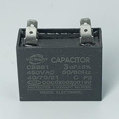 China A/C Fan Motor Home Run Capacitor 5.0uF 4.0uF 3.0uF 3.5uF 2.5uF 1uF 450V CBB61 for sale