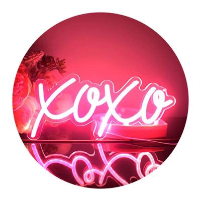 China Ulalaza LED Neon Sign Light XOXO LED Sign Acrylic Night Lamps Ambient Light For Kids Children Lover 5V USB Dimmable for sale