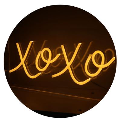 China Ulalaza LED Neon Sign Light XOXO Sign Acrylic Night Lights Home Office Gym Gym Arena 5V USB Dimmable for sale