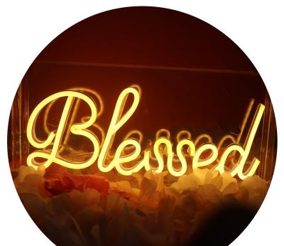 China Ulalaza LED Neon Sign Acrylic Light Blessed Box Sign Night Lights Home Office Gym Gym Arena 5V USB Dimmable for sale