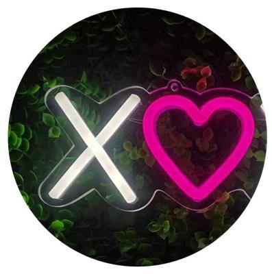 China Ulalaza LED Neon Sign Light XOXO Acrylic Night Lamps LED Sign Ambient Light For Party 5V USB Dimmable for sale