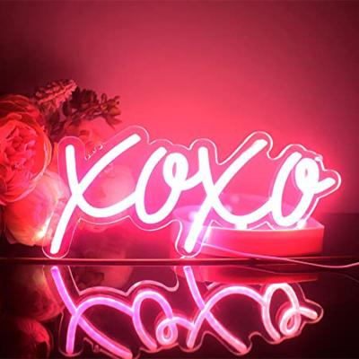 China Acrylic Night Lights XOXO LED Neon Lamp Ulalaza LED Sign Home Bedroom 5V USB for sale