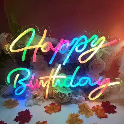 China Acrylic LED Sign Ulalaza Neon Lamp Happy Birthday LED Night Lights Home Bedroom 5V USB for sale