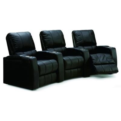 China Recliner Black Leather Modern Reclining Film Sofa Chair For 3 Seaters for sale