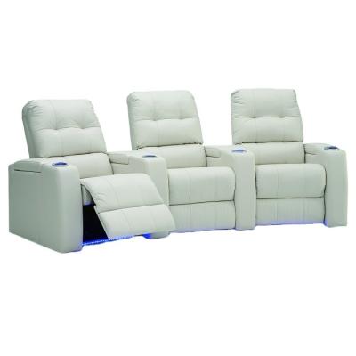 China Recliner China 3 seater VIP room theater recliner manufacture white leather sofa for sale