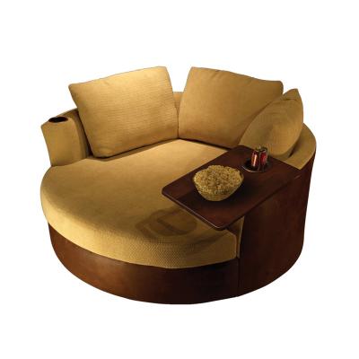 China Modern Contemporary Luxurious Circle Sofa Cuddling Couch Swivel With High Quality Cupholders And Removable Swivel Tray for sale