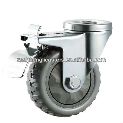 China PU Supermarket Trolley Wheels With Brake for sale