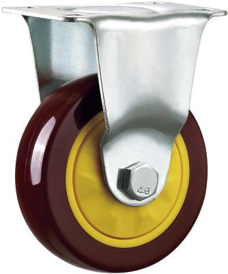 China Rigid Caster Wheel Maker 4 Inch PU Caster With Poly Hub Roller Toolbox Wheels for sale