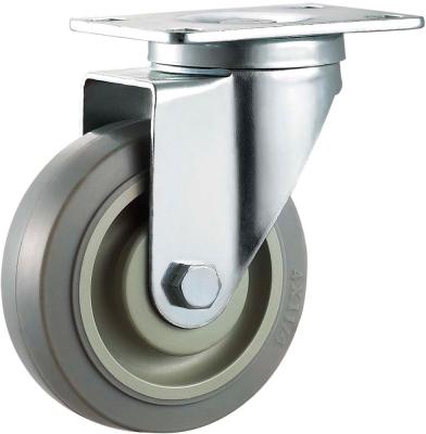 China Trolley Carts Caster Wheels 100mm Swivel Caster Rubber Top Plate Medium Duty Trolley Wheels for sale