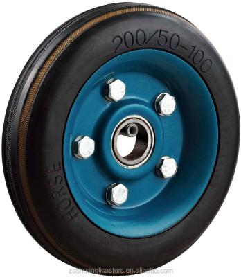 China Tools .etc single wheel 160 mm 6 inch rubber steel core load capacity 130 kg wheel for sale