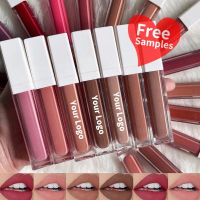 China Waterproof Custom Clear Seller Logo Vegan Private Label Nude Glossy Lip Gloss for sale