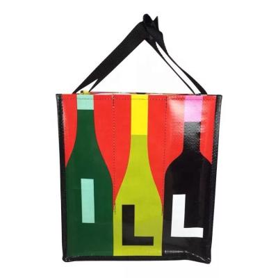 China Recyclable new design pp woven wine bag, pp woven wine bag, wine packaging bag for sale