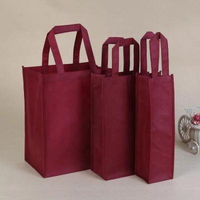 China Recyclable non woven promotional rope handle wine packaging bag, wine packaging bag, promotional bag for sale