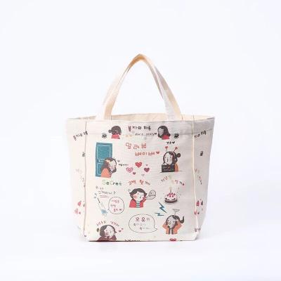 China Durable Silk Screen Custom Heat Transfer Printing Reusable Laundry Bag Cotton Canvas Shopping Bag for sale