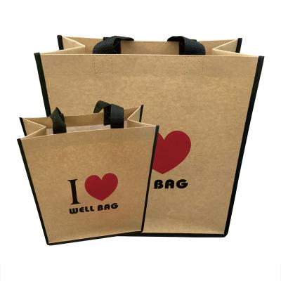 China Custom Recyclable Wholesale Non Woven Fabric Kraft Paper Bag for sale