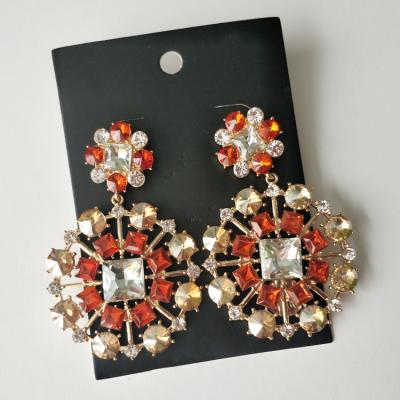 China Libertygifts Wholesale High Shiny Polished Colorful Crystal Party Earrings for sale