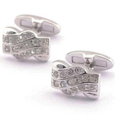 China Diamond Wedding Acrylic Silver Cufflinks for sale