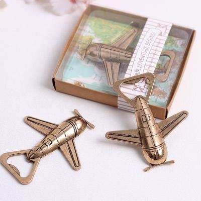 China Airplane Shape Viable Antique Brass Bottle Opener for sale