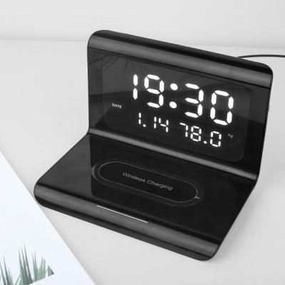 China 2021alarm Cell Phone Clock Wireless Charger For Huawei LG And Other Phones for sale