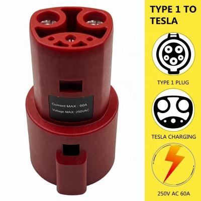 China J1772 al adaptador de Tesla hasta 60A la CA 250V 10KW del adaptador del cargador del OEM Tesla en venta