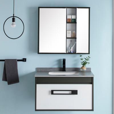 China Water Proof Modern Design Pendant Waterproof Solid Wood Mirror Wash Basin Vanity Wood Bathroom Cabinet for sale