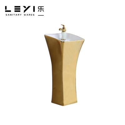 China Easy Clean Ceramic Sanitary Ware Round Bathroom Hot Sale Bathroom Hand Wash Pedestal Sink Ceramic Basin for sale