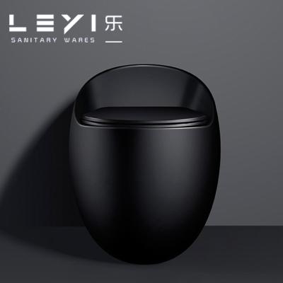 China Luxury Selling Toiletries Double-Flow Bathroom OEM Lavatory Cabinet Matte Black One Piece Siphonic Chinese Ceramic Toilet Sanitary for sale