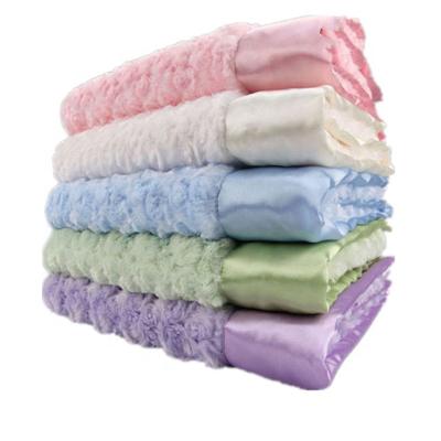 China Soft Thick Velvet Rose Flannel Anti-pilling Sofa Blanket Solid Fluffy Fleece Blanket for sale