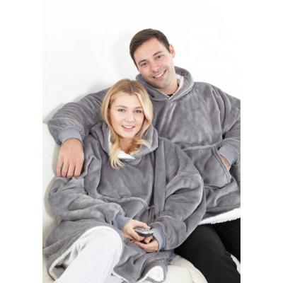 China Anti-pilling Oversized Sweatshirt Blanket With Hoodie Hot Sale Sherpa Hoodie Blanket for sale