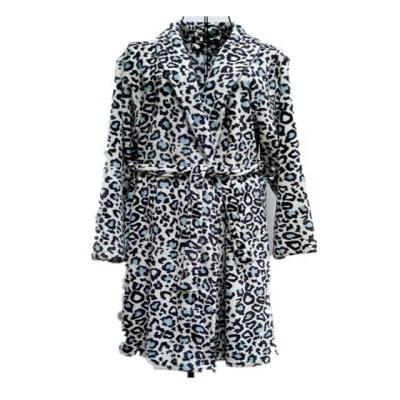 China OEM QUICK DRY Hot Single Coral Fleece Custom Style Sale Leopard Print Bathrobe for sale