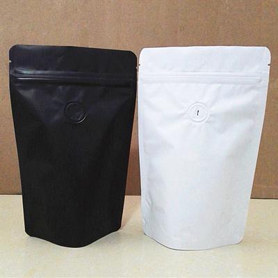 China Protect Sealing is 50pcs Matt Black /White Extremely Strong Stand Up Aluminum Foil Valve Bag Coffee Beans Storage Ziplock Bag for sale