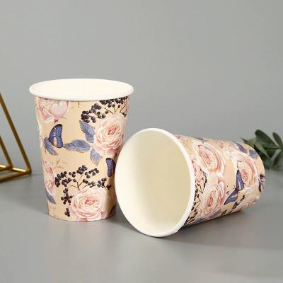 China Tonchant Logo Paper Cup Recyclable/Biodegradable Custom Biodegradable Disposable Paper Coffee Cups for sale