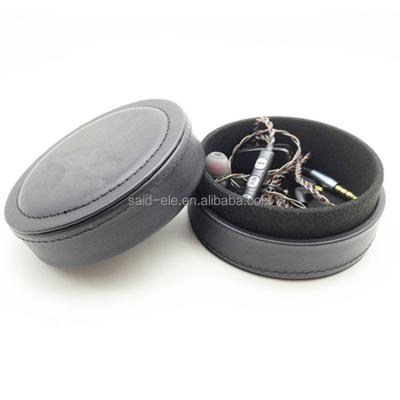 China Consumer Electronics Pebble Case Designer Case Genuine Leather Stylish Gift Box For Audio In Ear Monitors for sale