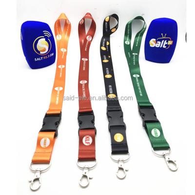 China Custom Printing Home Gifts Polyester Lanyards With Channel Logo Neck Straps With Safety Buckle Custom Key Media Lanyards for sale