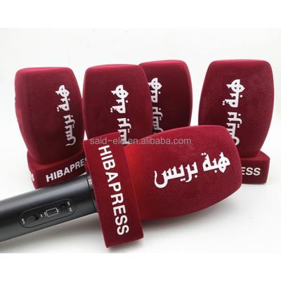 China Handheld Microphone Morocco Press Channel Print Logo MIC Foam News Reporter MIC Foam Windshield Mike ID for sale