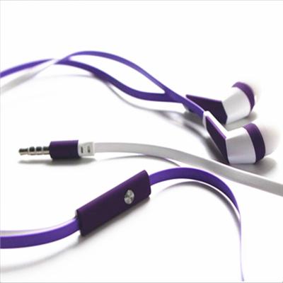 China In-ear Factory Promotional Earphone Mobile Headset Flat Cable Online Microphone for sale