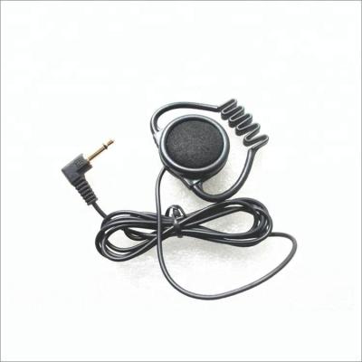 China Flexible and soft rubber material single side two way radio clip on earhook earpiece for sale