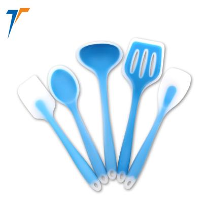 China Hot Viable Cheap Wholesale 5 PCS Silicone Kitchenware Utensil Set for sale