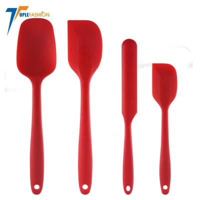 China Viable 4 PCS Silicone Heat Resistant Non-Stick Cake Butter Cream Spatulas Sets Batter Mixing Scraper with Solid Stainless Steel Core for sale