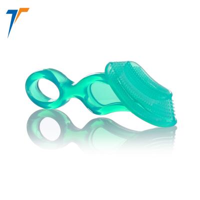 China Manual Oral Gum Massager Silicone Training Baby Toothbrush Teether for sale