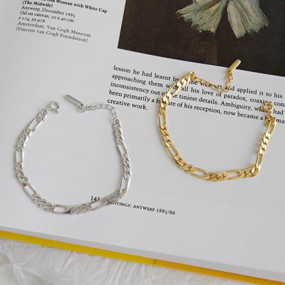 China 2020 New Fashionable High Quality Link Chain Bracelet 925 Sterling Silver Thick Chain Bracelet For Women for sale