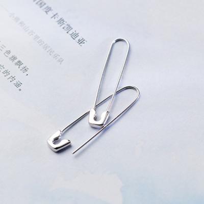 China 925 Sterling Silver Clip Earrings Fashion Safety Pin Earring For Women Girlfriend Gift TRENDY Jewelry for sale