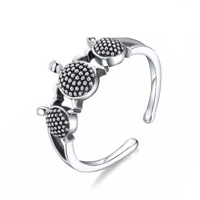 China FASHIONABLE Silver Simple Shape Turtle Ring 925 Cute Animal Ring for sale