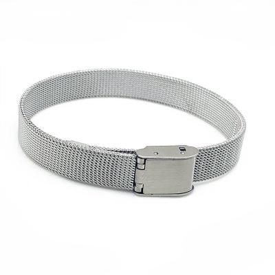 China Hiphop Fashion Stainless Steel Mesh Belt Bracelet Adjustable 6-18mm Watch Band Bracelet For Mom Men Gift Jewelry for sale