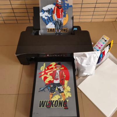 China Garment shops any fabric L1800 PET film printer A3 dtf printer with ink,powder and films for sale