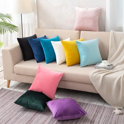 China Wholesale Home Decor Velvet Pillow Covers Soft Solid Decorative Square Pillowcase Cushion Case For Sofa Bedroom Breathable for sale