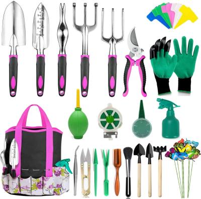 China Europe Wholesale Rose Red 83 Pieces Hand Tool Kit Garden Including Heavy Duty Aluminum Alloy and Succulent Tools for sale