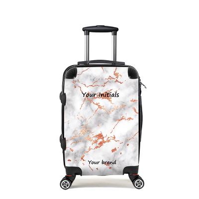 China Fashionable Front Shell Trolley Luggage Make Your Own Clear Transparent ABS+PC Travel Luggage Set Design Luggage Set for sale