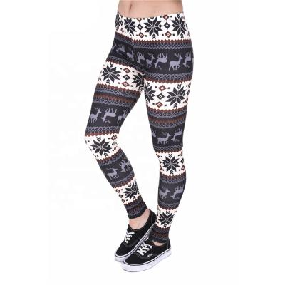 China Hot Selling Breathable Customize Digital Printing Christmas Snowflake Deer Butter Soft Leg Warmers for sale