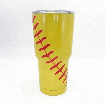 China Sustainable 30oz Mugs Drinkware Double Wall Type Stainless Steel Vacuum Insulated Baseball Tumbler Cups for sale